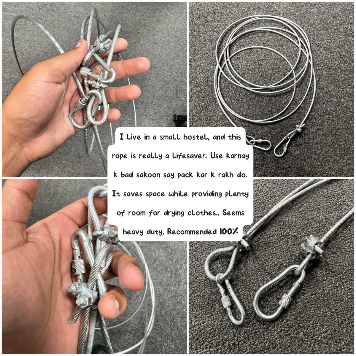 Premium Stainless Steel PVC Coated Clothesline – Heavy-Duty Rust-Resistant Drying Wire -  Free Shipping
