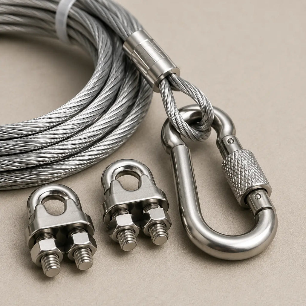 Stainless steel PVC coated clothesline wire - [specific: balcony use / thickness / installation / Pet Wire]