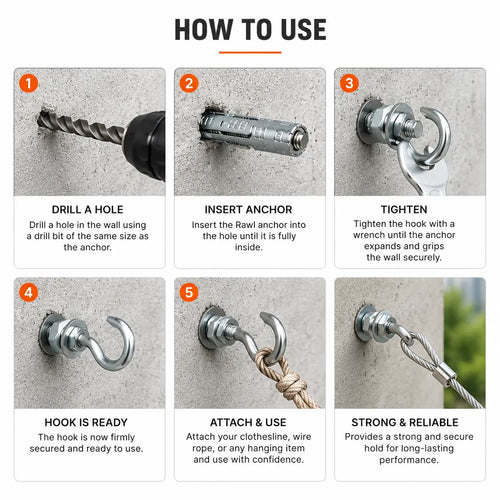 Heavy Duty Rawl Hook Wall Anchor